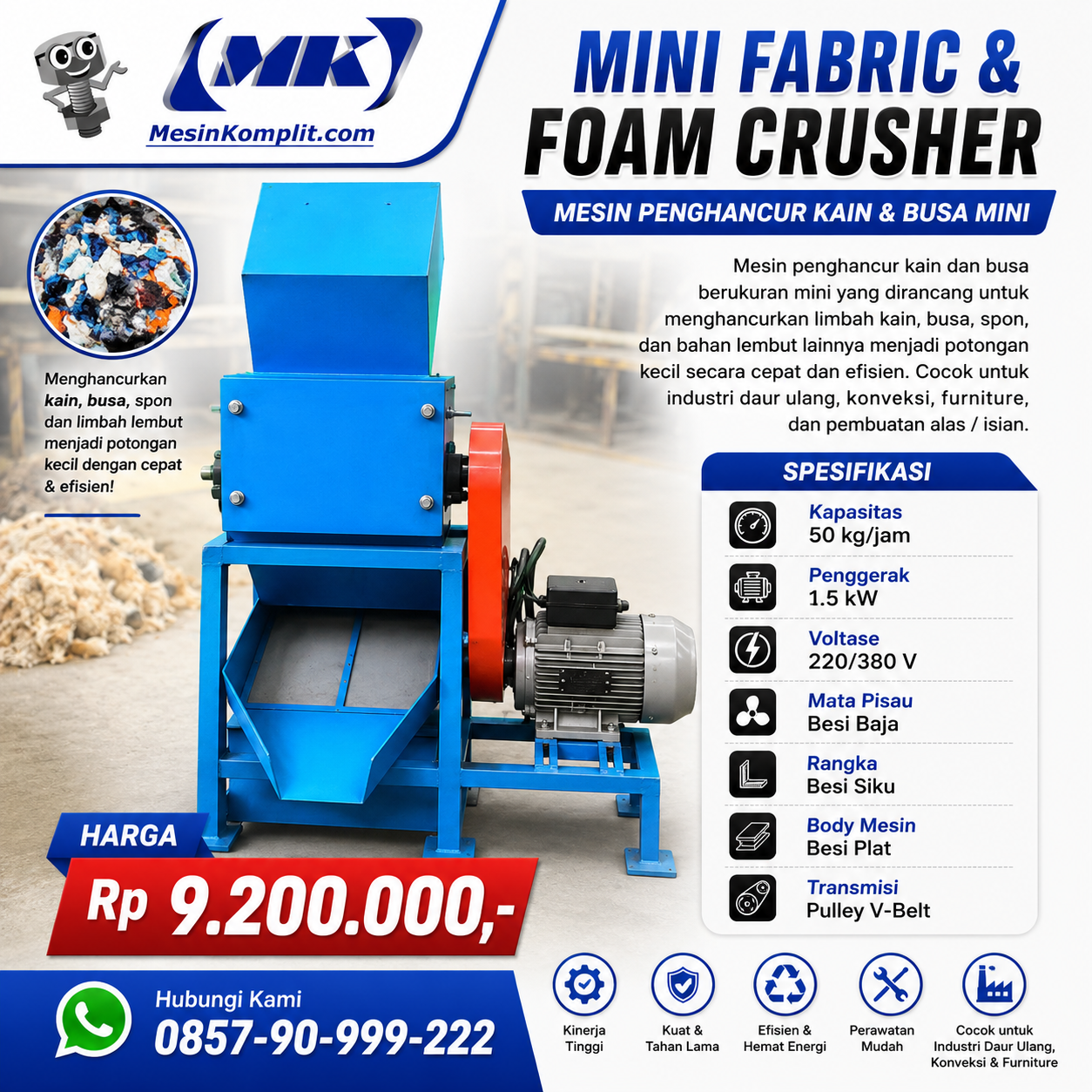 Penghancur Kain Busa...